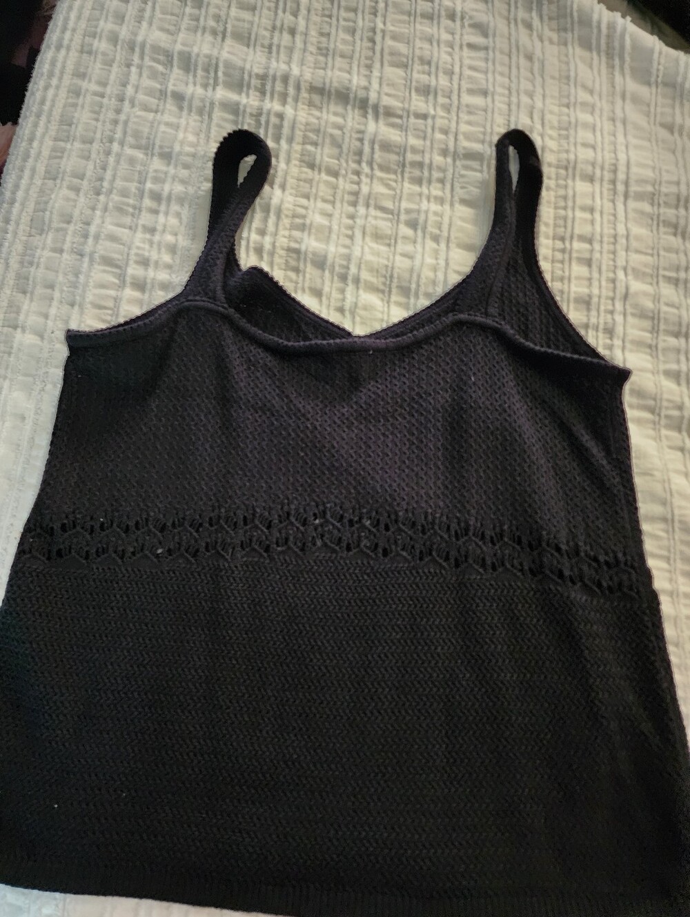 Old Navy Black Knit Tank with Lace Waist Band